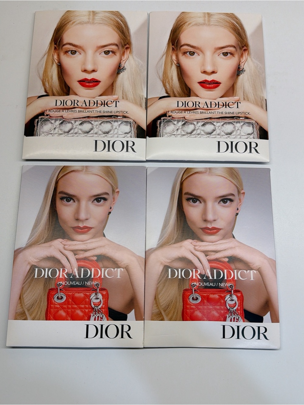 DIOR Addict Hydrating Shine Lipstick Sampler Cards - Lot of 4